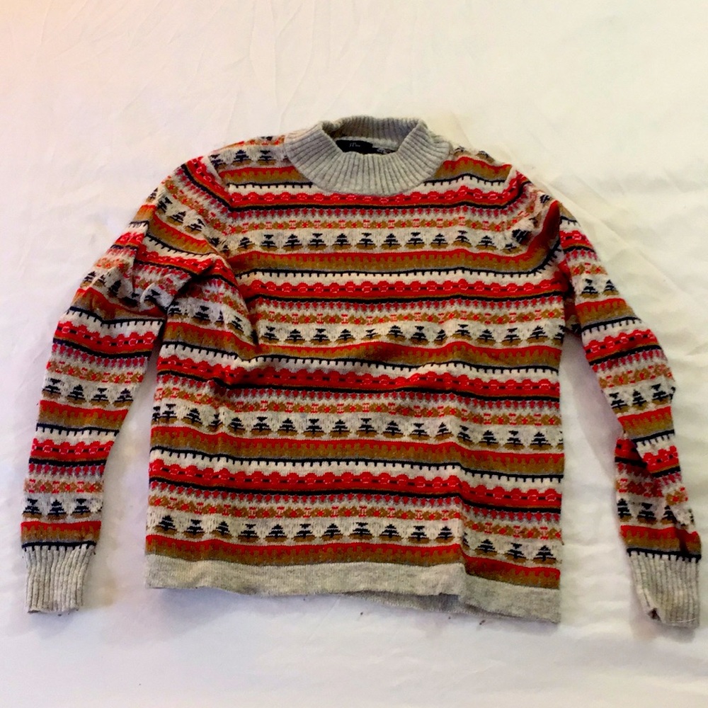 Fairisle mock neck sweater